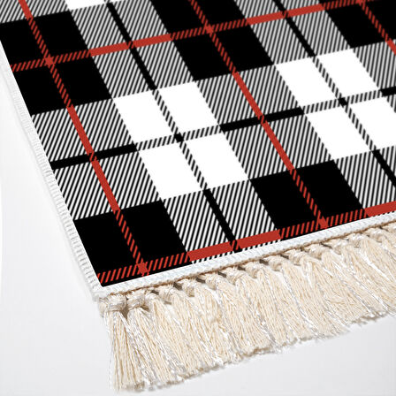 Dekoreko Kaymaz Taban Djt Banyo Halısı Yıldız Deri Saçaklı Modern 750