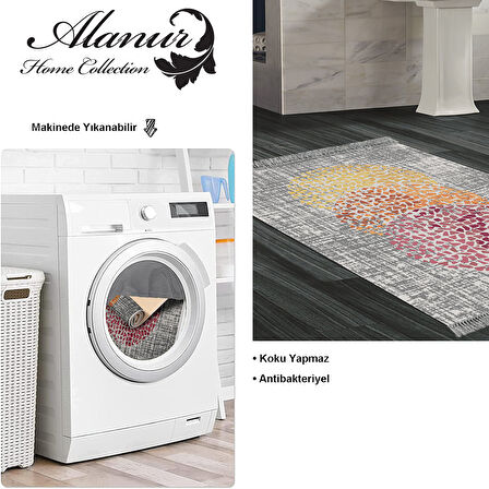 Dekoreko Kaymaz Taban Djt Banyo Halısı Yıldız Deri Saçaklı Modern E4052