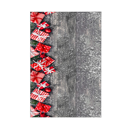 Alanur Home Yılbaşına Özel Keçe Dijital Yıkanabilir Halı Chr1M