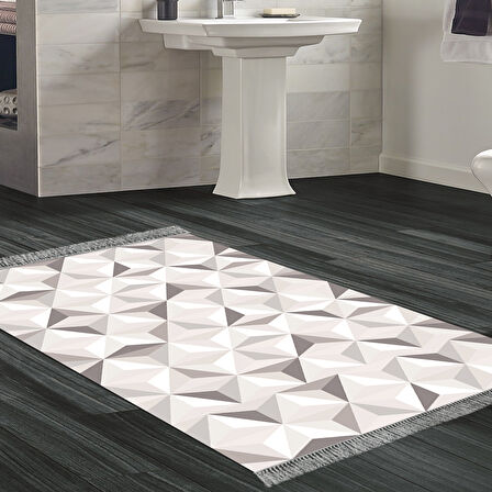 Dekoreko Kaymaz Taban Djt Banyo Halısı Star Pamuk Saçaklı Modern 1944