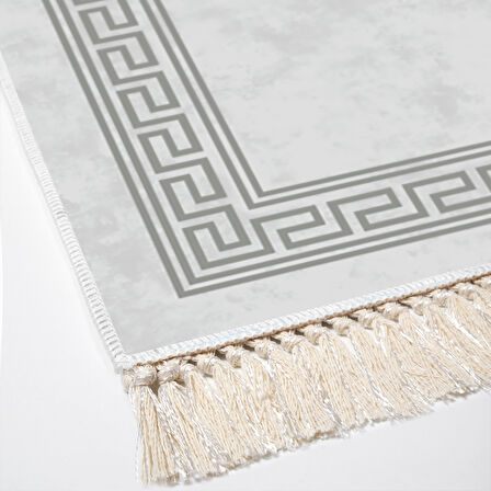 Dekoreko Kaymaz Taban Djt Banyo Halısı Star Pamuk Saçaklı Modern 626M