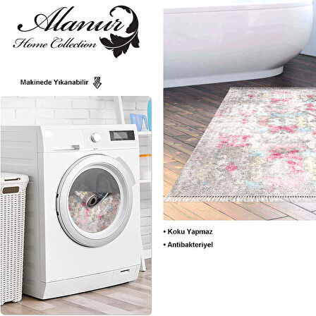 Dekoreko Kaymaz Taban Djt Banyo Halısı Star Pamuk Saçaklı Modern F5138
