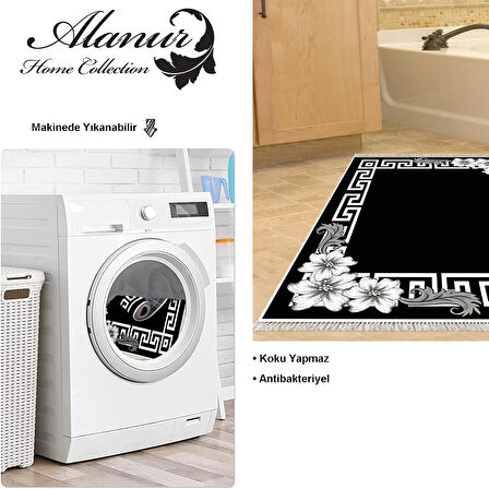 Dekoreko Kaymaz Taban Djt Banyo Halısı Star Pamuk Saçaklı Modern Kt494