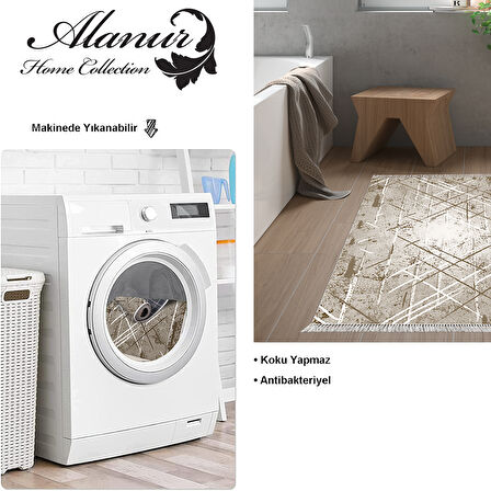 Dekoreko Kaymaz Taban Djt Banyo Halısı Star Pamuk Saçaklı Modern M5003