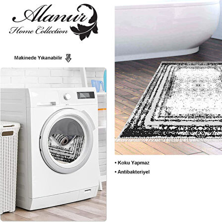 Dekoreko Kaymaz Taban Djt Banyo Halısı Star Pamuk Saçaklı Modern M5132