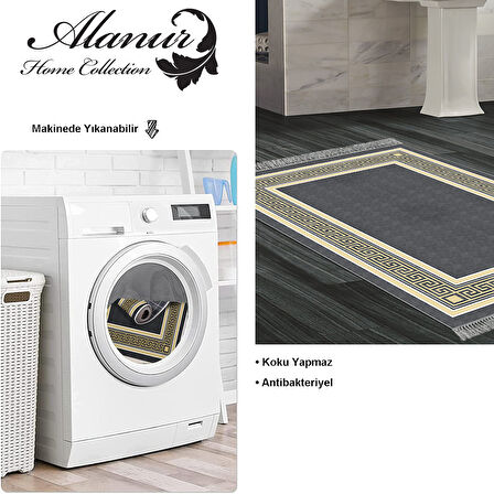 Dekoreko Kaymaz Taban Djt Banyo Halısı Star Pamuk Saçaklı Modern M5140