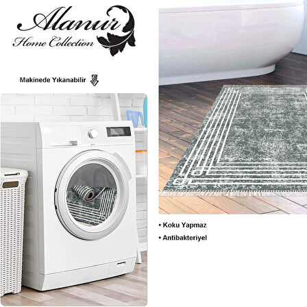 Dekoreko Kaymaz Taban Djt Banyo Halısı Star Pamuk Saçaklı Modern M5142