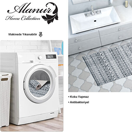 Dekoreko Kaymaz Taban Djt Banyo Halısı Trend İskandinav F5078