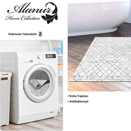 Dekoreko Kaymaz Taban Djt Banyo Halısı Trend İskandinav F5079