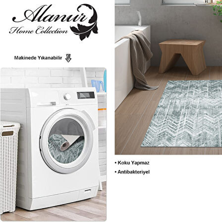 Dekoreko Kaymaz Taban Djt Banyo Halısı Trend İskandinav F5083