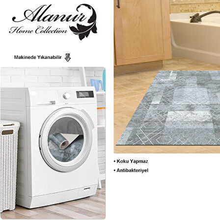 Dekoreko Kaymaz Taban Djt Banyo Halısı Trend İskandinav F5132