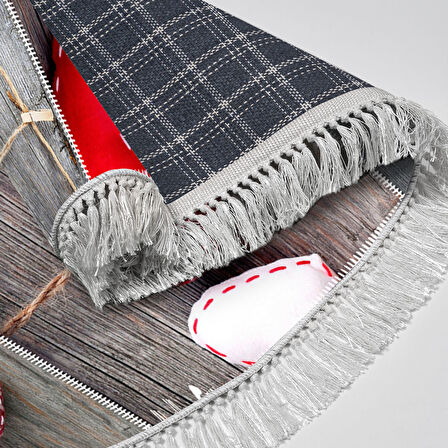 Alanur Home Yılbaşına Özel Pamuk Dijital Yıkanabilir Oval Halı Chr14M