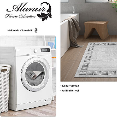 Dekoreko Kaymaz Taban Djt Banyo Halısı Trend Modern 691M