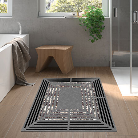 Dekoreko Kaymaz Taban Djt Banyo Halısı Trend Modern M5132