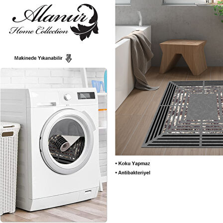 Dekoreko Kaymaz Taban Djt Banyo Halısı Trend Modern M5132