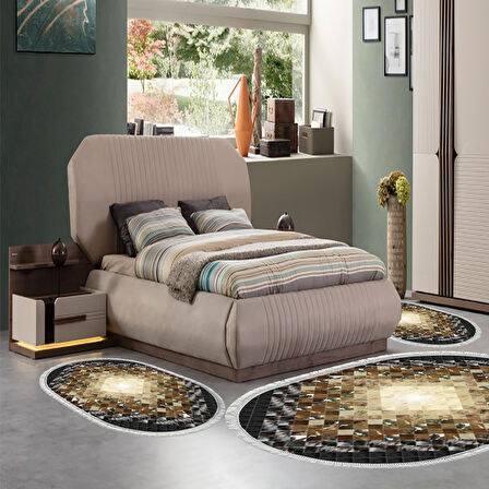 Eko Trend Djt Yıkanabilir Kaymaz Taban Oval 3 Lü Yatak Odası Takımı 759 Patchwork