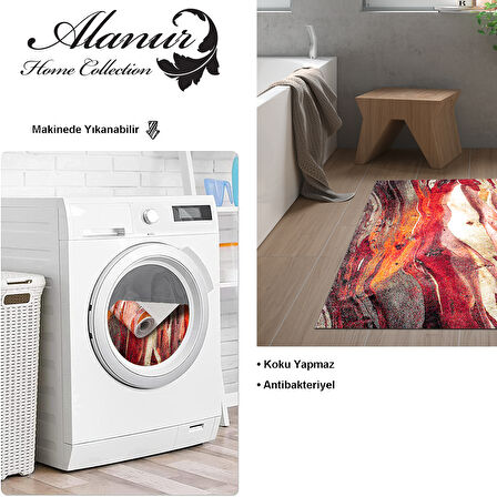 Dekoreko Kaymaz Taban Djt Banyo Halısı Trend Modern S5050