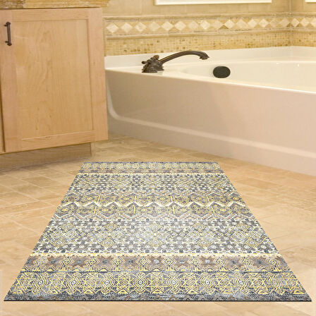 Dekoreko Kaymaz Taban Djt Banyo Halısı Yıldız Deri İskandinav 1700