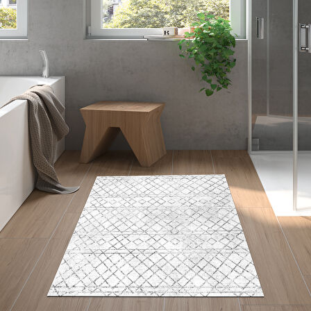 Dekoreko Kaymaz Taban Djt Banyo Halısı Yıldız Deri İskandinav F5079