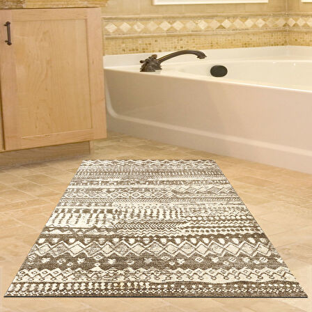 Dekoreko Kaymaz Taban Djt Banyo Halısı Yıldız Deri İskandinav F5080