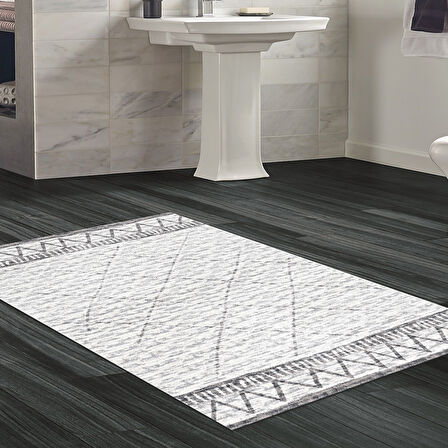 Dekoreko Kaymaz Taban Djt Banyo Halısı Yıldız Deri İskandinav F5081