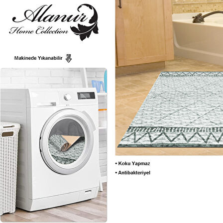 Dekoreko Kaymaz Taban Djt Banyo Halısı Yıldız Deri İskandinav F5081