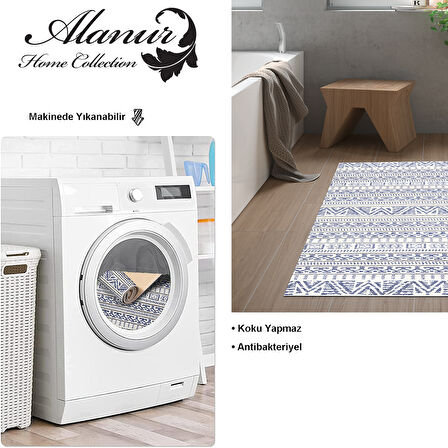 Dekoreko Kaymaz Taban Djt Banyo Halısı Yıldız Deri İskandinav F5082