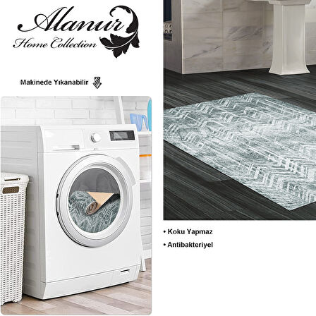 Dekoreko Kaymaz Taban Djt Banyo Halısı Yıldız Deri İskandinav F5083