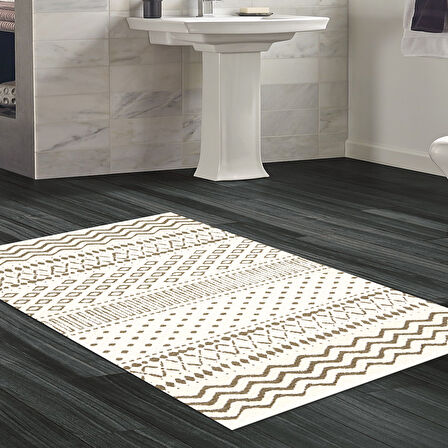 Dekoreko Kaymaz Taban Djt Banyo Halısı Yıldız Deri İskandinav F5086