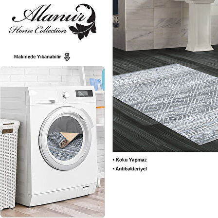 Dekoreko Kaymaz Taban Djt Banyo Halısı Yıldız Deri İskandinav F5087