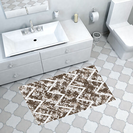 Dekoreko Kaymaz Taban Djt Banyo Halısı Yıldız Deri İskandinav F5128