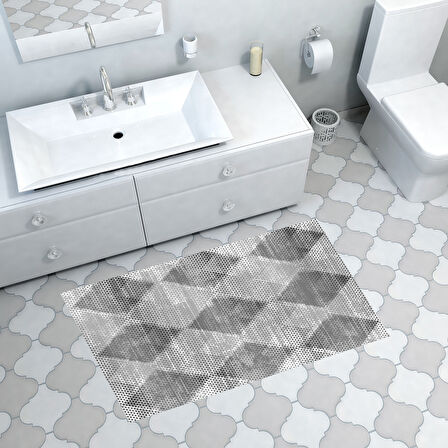 Dekoreko Kaymaz Taban Djt Banyo Halısı Yıldız Deri İskandinav F5131