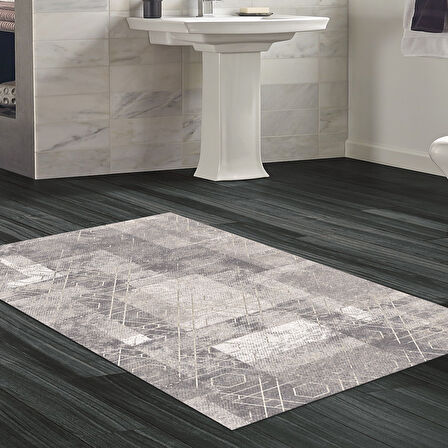 Dekoreko Kaymaz Taban Djt Banyo Halısı Yıldız Deri İskandinav F5132