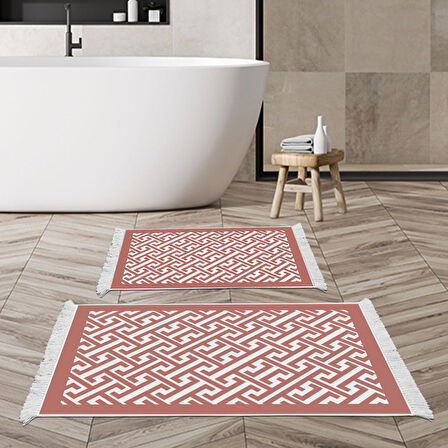 Eko Trend Djt 2 Li Yıkanabilir Kaymaz Taban Banyo Paspas Klozet Takımı 769 Modern
