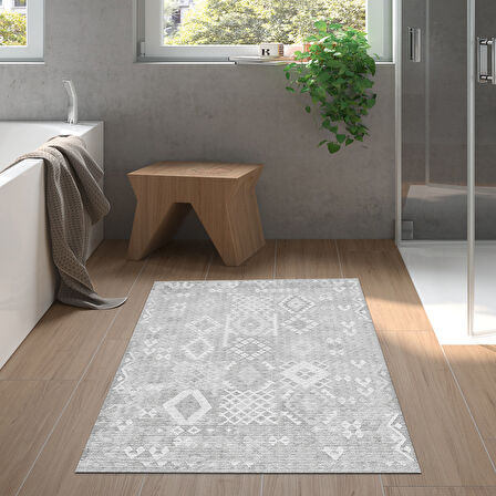 Dekoreko Kaymaz Taban Djt Banyo Halısı Yıldız Deri İskandinav F5137