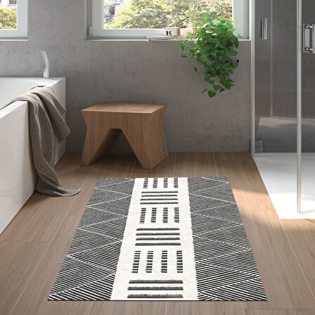 Dekoreko Kaymaz Taban Djt Banyo Halısı Yıldız Deri İskandinav M1282