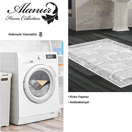 Dekoreko Kaymaz Taban Djt Banyo Halısı Yıldız Deri Modern 1314