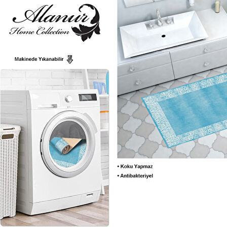 Dekoreko Kaymaz Taban Djt Banyo Halısı Yıldız Deri Modern 1460
