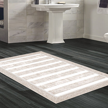 Dekoreko Kaymaz Taban Djt Banyo Halısı Yıldız Deri Modern 1545