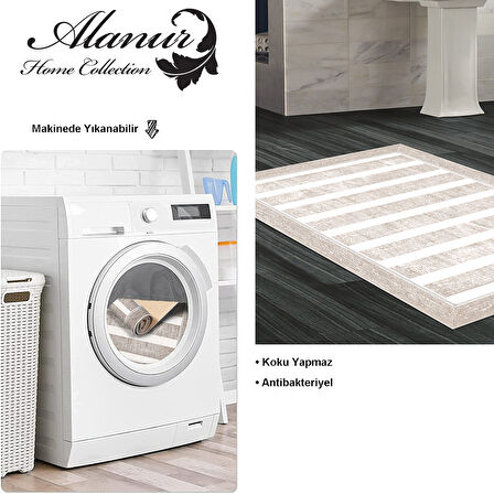 Dekoreko Kaymaz Taban Djt Banyo Halısı Yıldız Deri Modern 1545