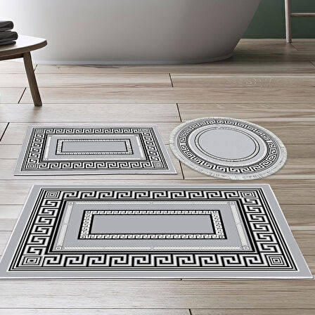 Eko Trend Djt 3 Lü Yıkanabilir Kaymaz Taban Banyo Paspas Seti 651M Modern