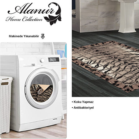 Dekoreko Kaymaz Taban Djt Banyo Halısı Yıldız Deri Modern 1906