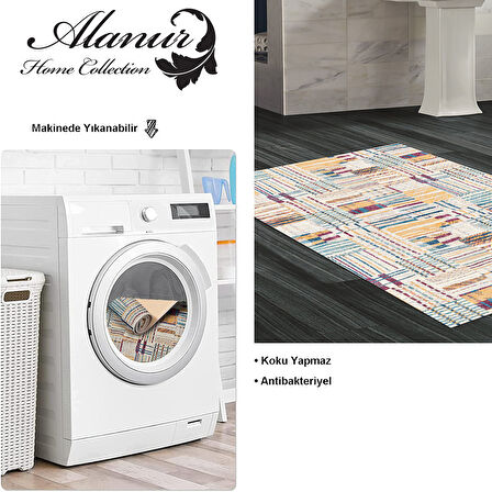 Dekoreko Kaymaz Taban Djt Banyo Halısı Yıldız Deri Modern 1937