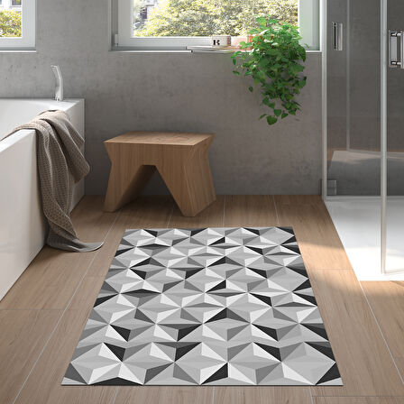 Dekoreko Kaymaz Taban Djt Banyo Halısı Yıldız Deri Modern 1944