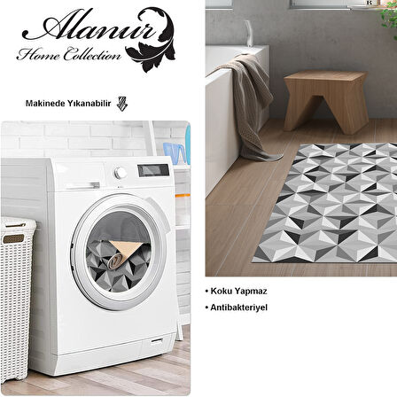 Dekoreko Kaymaz Taban Djt Banyo Halısı Yıldız Deri Modern 1944