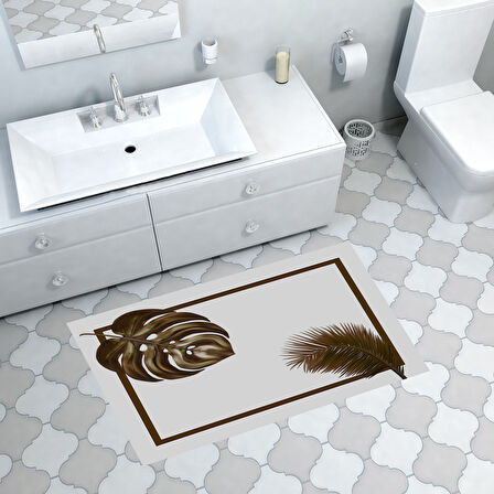 Dekoreko Kaymaz Taban Djt Banyo Halısı Yıldız Deri Modern 708