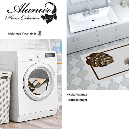 Dekoreko Kaymaz Taban Djt Banyo Halısı Yıldız Deri Modern 708