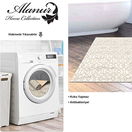 Dekoreko Kaymaz Taban Djt Banyo Halısı Yıldız Deri Modern 757