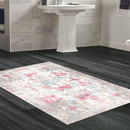 Dekoreko Kaymaz Taban Djt Banyo Halısı Yıldız Deri Modern F5138