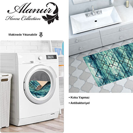 Dekoreko Kaymaz Taban Djt Banyo Halısı Yıldız Deri Modern M5006
